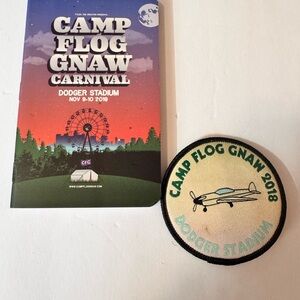 Genuine Merchandise Camp Flog Gnaw Carnival Patch and Brochure
